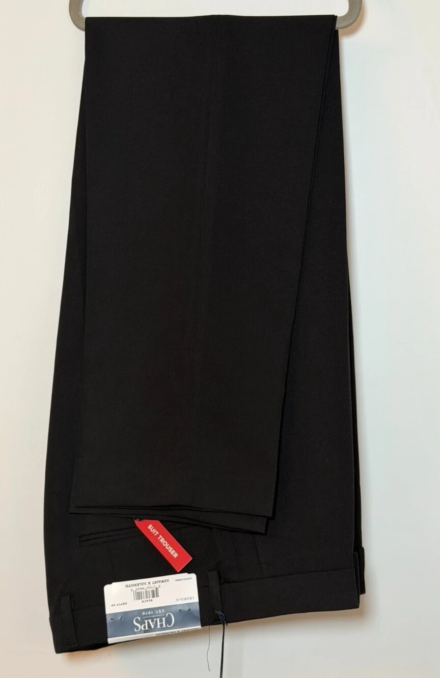 Chaps Performance Series Suit Separate Stretch Black 34x32 Dress Pants